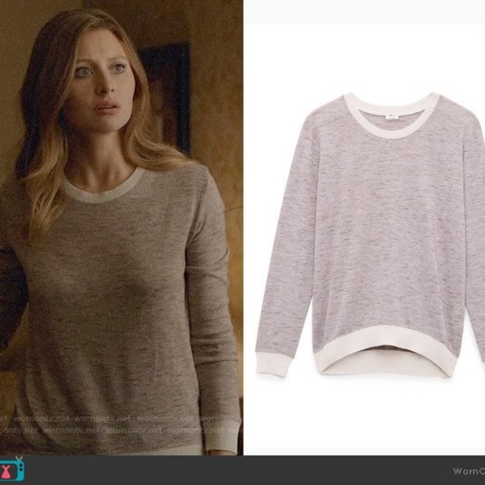 Aritzia Wilfred Sweater Berri Knit Heathered Gray Spring Fall Neutral Boho ASO